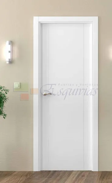 Rayada Maciza Lacada en Blanco Puerta Interior Moderna