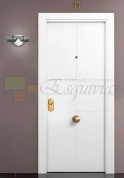 Puerta Entrada Blindada Modelo 21000 Lacada en Blanco