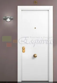 Puerta Entrada Blindada Modelo Lisa 7000 Lacada en Blanco