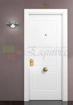Puerta Entrada Blindada Modelo Iris Lacada en Blanco