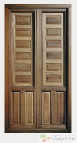 balcon madera iroko con ventanillos modelo v11