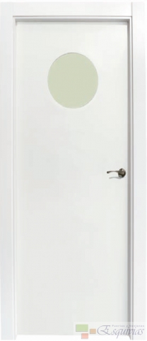 puerta economica lacada blanca Ojo de Buey V1 sin junquillo