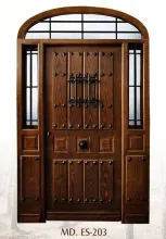 puerta exterior 2 fijos montante en arco y ventanuco