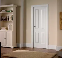 Puerta Interior Rústica Plafonada Maciza Lacada en Blanco Modelo Plafones 4L foto ejemplo catálogo