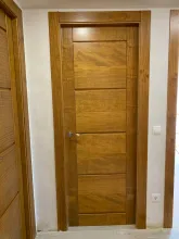 puertas maderas macizas estilo rústico tablas horizontales color nogal