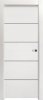 puerta economica lacada blanca ciega modelo Bruselas Raya Negra Ciega